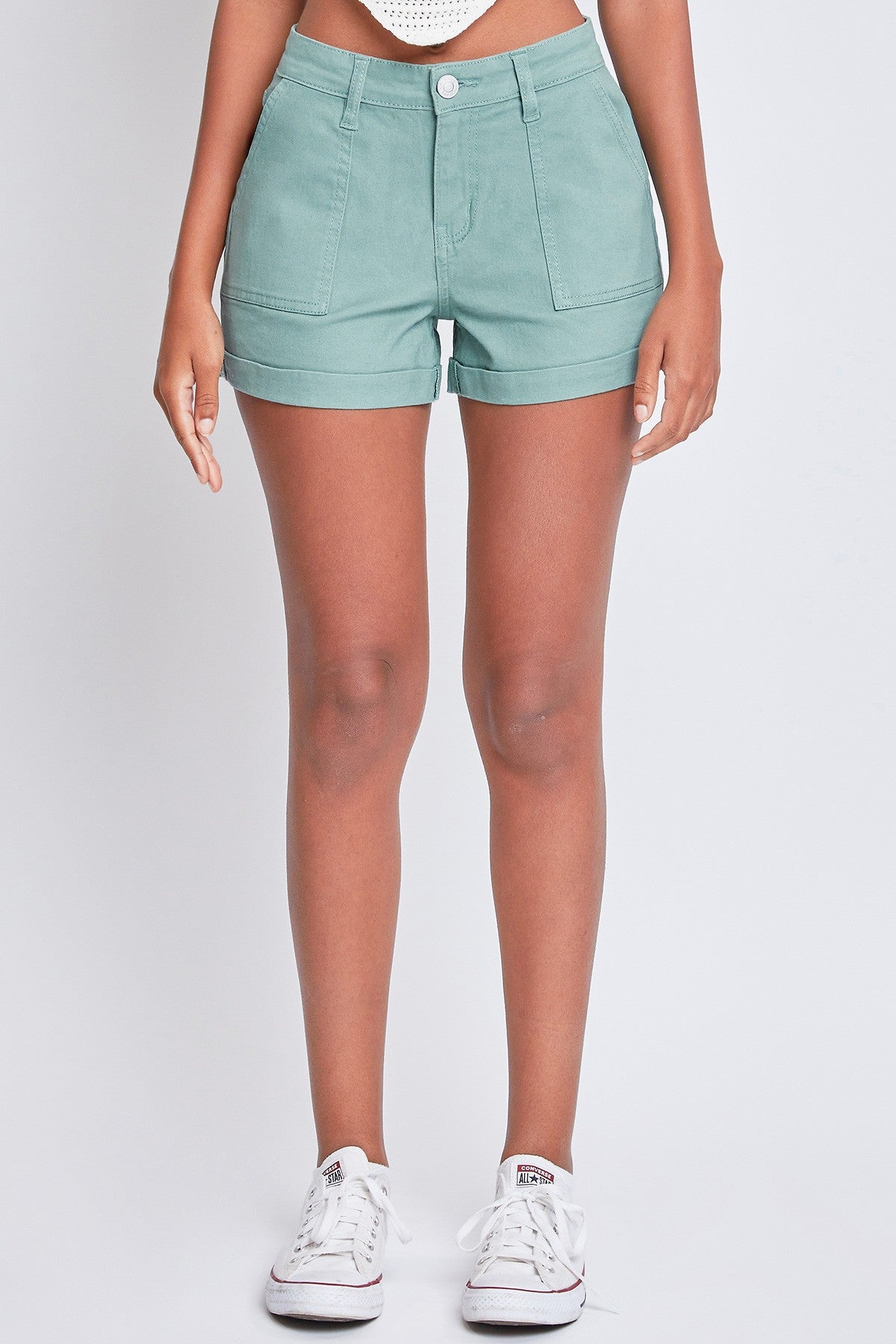 Mid-Rise Cuffed Shorts
